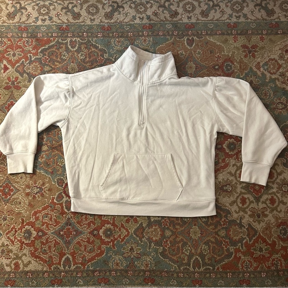 White Half-Zip Sweatshirt